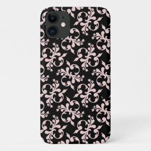 Chic Rococo Roze Black Ornament Pattern Hoesje-Ma Case-Mate iPhone Case
