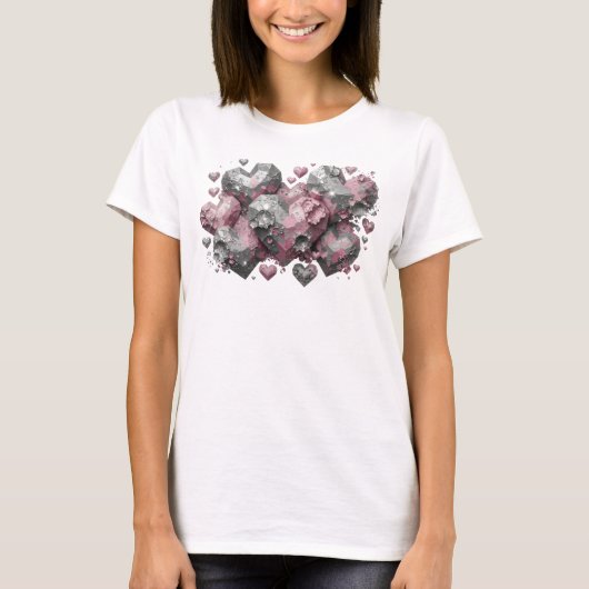 Chic Rode ABSTRACTE KUNST Kunstprint T-shirt (Voorkant)
