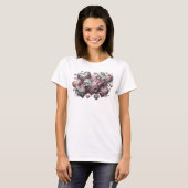 Chic Rode ABSTRACTE KUNST Kunstprint T-shirt (Voorkant volledig)