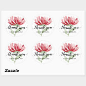 Chic rode bloem Dank u Ronde Sticker (Vel)