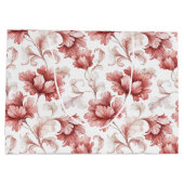 Chic Rode Bloemen Bruiloft Groot Cadeauzakje (Achterkant)