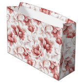 Chic Rode Bloemen Bruiloft Groot Cadeauzakje (Achterkant Gekanteld)