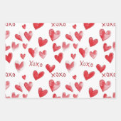 Chic Rode Crème Valentijnsdag Liefde Inpakpapier Vel (Voorkant 3)