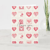 Chic Rode Crème Valentijnsdag Liefde Kaart (Voorkant)