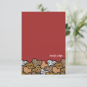 Chic Rode Dierenprint Hart Valentijnsnaam Op Maat Bedankkaart (Staand voorkant)