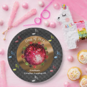 Chic Rode Disco Bal Grads Feest Papieren Bordje (Feest)