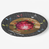 Chic Rode Disco Bal Grads Feest Papieren Bordje (Gekanteld)