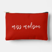 Chic rode gepersonaliseerde docentennaam script etui (Voorkant)