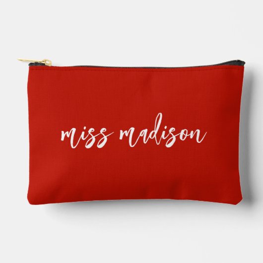 Chic rode gepersonaliseerde docentennaam script etui (Voorkant)