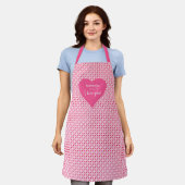 Chic Rode Harten Schort Gepersonaliseerd I Love Yo (Gedragen)