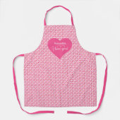Chic Rode Harten Schort Gepersonaliseerd I Love Yo (Voorkant)