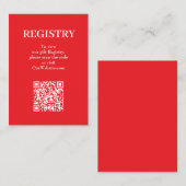 Chic Rode Huwelijksregister QR Code Informatiekaartje (Voorkant / Achterkant)