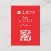 Chic Rode Huwelijksregister QR Code Informatiekaartje (Voorkant)