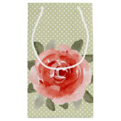 Chic Rode Roos Klein Cadeauzakje (Achterkant)