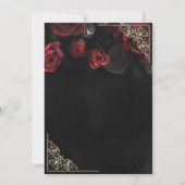 Chic Rode Rozen Gouden Bloem Frame Pensioen Kaart (Achterkant)