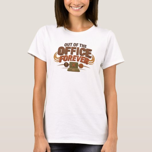 Chic Rode UIT KANTOOR Mode Kunst T-shirt (Voorkant)