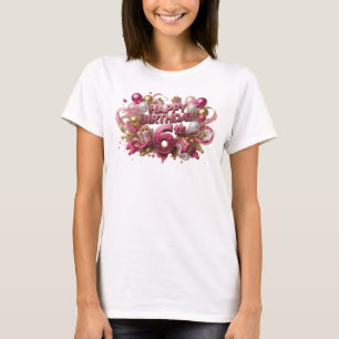 Chic Rode VERJAARDAG 6DE Maatwerk T-shirt