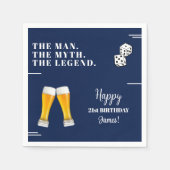 Chic Rolling Dices Pints 21st Birthday Servet (Voorkant)