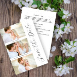Chic Romantic 3 Foto's Wedding Trendy Calligraphy Save The Date<br><div class="desc">Chic Minimal Romantic 3 Foto's Wedding Trendy Calligrafie Sparen de kaart van de Datum met Envelope. Downloadbare Aankondiging met QR-code. BELANGRIJKE OPMERKING: dit ontwerp maakt deel uit van een collectie en heeft andere gecoördineerde elementen die je in mijn winkel kunt vinden. Soms kan het moeilijk zijn om te verdoven en...</div>