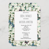 Chic Romantic Blue Butterflies Vrijgezellenfeest Kaart (Voorkant / Achterkant)