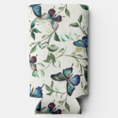 Chic Romantic Blue Butterflies Vrijgezellenfeest Seltzer Blikjeskoeler (Achterkant)