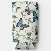 Chic Romantic Blue Butterflies Vrijgezellenfeest Seltzer Blikjeskoeler (Voorkant)