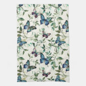 Chic Romantic Blue Butterflies Vrijgezellenfeest Theedoek (Verticaal)