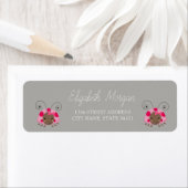 Chic Romantic Cartoon Ladybug-adreslabel Etiket (Insitu)