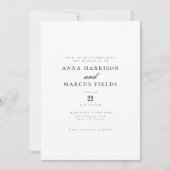 Chic Romantic Elegant Classic Wedding Kaart (Voorkant)