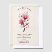 Chic Romantic Floral Botanical Posy in Pink Vellum Uitnodigingen (Offset)