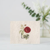 chic Romantic Girly Red Rose Briefkaart (Staand voorkant)