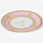 Chic Romantic Golden Roos Gold & White Wedding Papieren Bordje (Gekanteld)