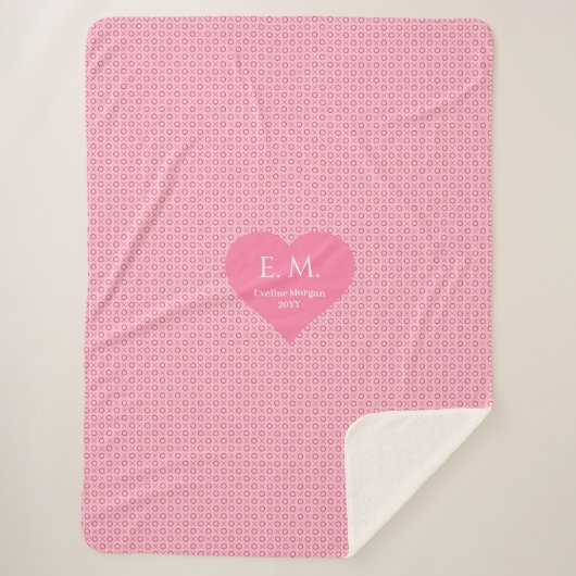 Chic Romantic Heart Pattern Valentine Gift Blanket Sherpa Deken (Voorkant)