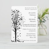 Chic Romantic Hearts Tree Wedding Kaart (Staand voorkant)
