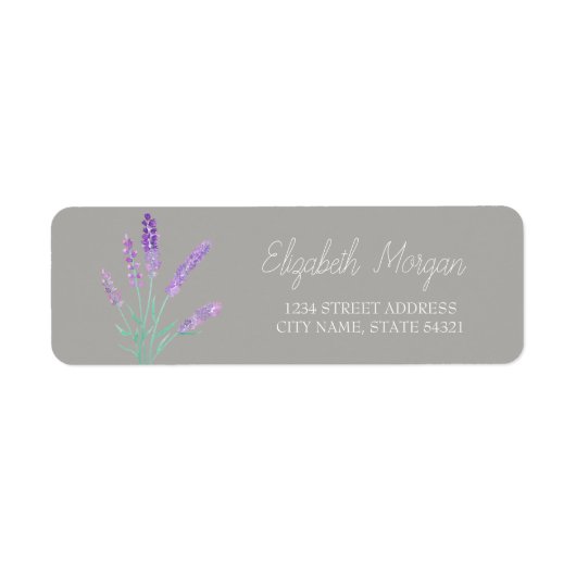 Chic Romantic Lavander Address Label (Voorkant)