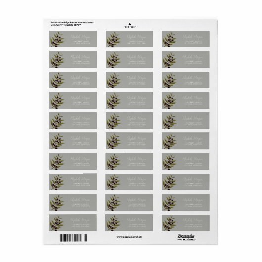 Chic Romantic Olive Branch Address Label (Full Sheet)