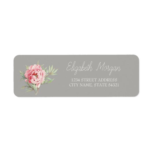 Chic Romantic Roos Address Label (Voorkant)