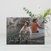 Chic Romantic Script Elegant Photo Save The Date (Staand voorkant)