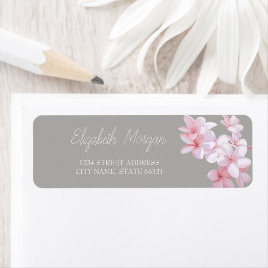 Chic Romantic Tropical Flower Address Label (Insitu)