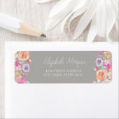 Chic Romantic Waterverf Flowers Address Label (Insitu)