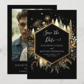 Chic Romantisch betoverd bos bruiloft Save The Date (Voorkant / Achterkant)