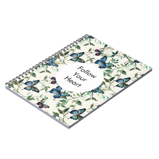 Chic Romantisch Blauwe Vlinders Notitieboek (Linkerzijde)