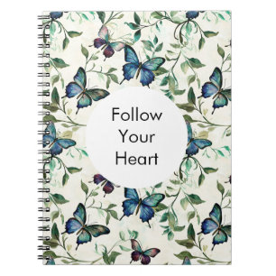Chic Romantisch Blauwe Vlinders Notitieboek