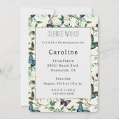 Chic Romantisch Blauwe Vlinders Verjaardag Kaart (Voorkant)