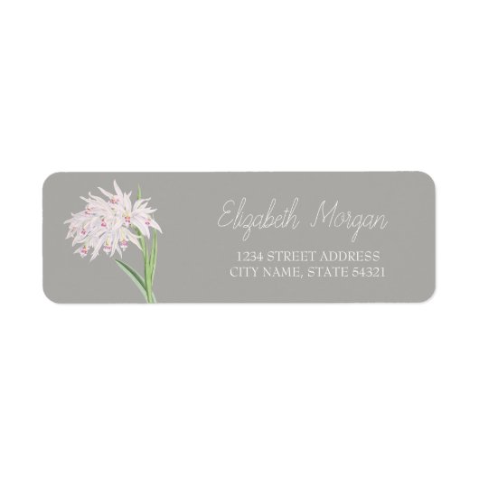 Chic Romantisch Bloem Motief Adreslabel Etiket (Voorkant)