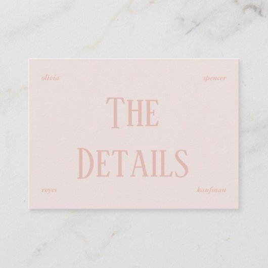  Chic Romantisch Oud Geld Trouwdetails Informatiekaartje (Achterkant)