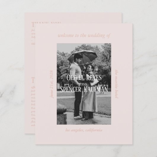 Chic Romantisch Oud Geld Trouwprogramma (Voorkant / Achterkant)