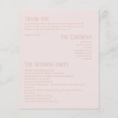 Chic Romantisch Oud Geld Trouwprogramma (Achterkant)