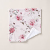 Chic Romantisch Roze Bloemen Bad Handdoek (Wasdoekje)