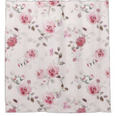 Chic Romantisch Roze Bloemen Douchegordijn (Voorkant)